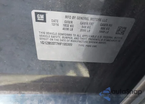 2017 Chevrolet Malibu Ls from USA, damaged, VIN 1G1ZB5ST7HF195389